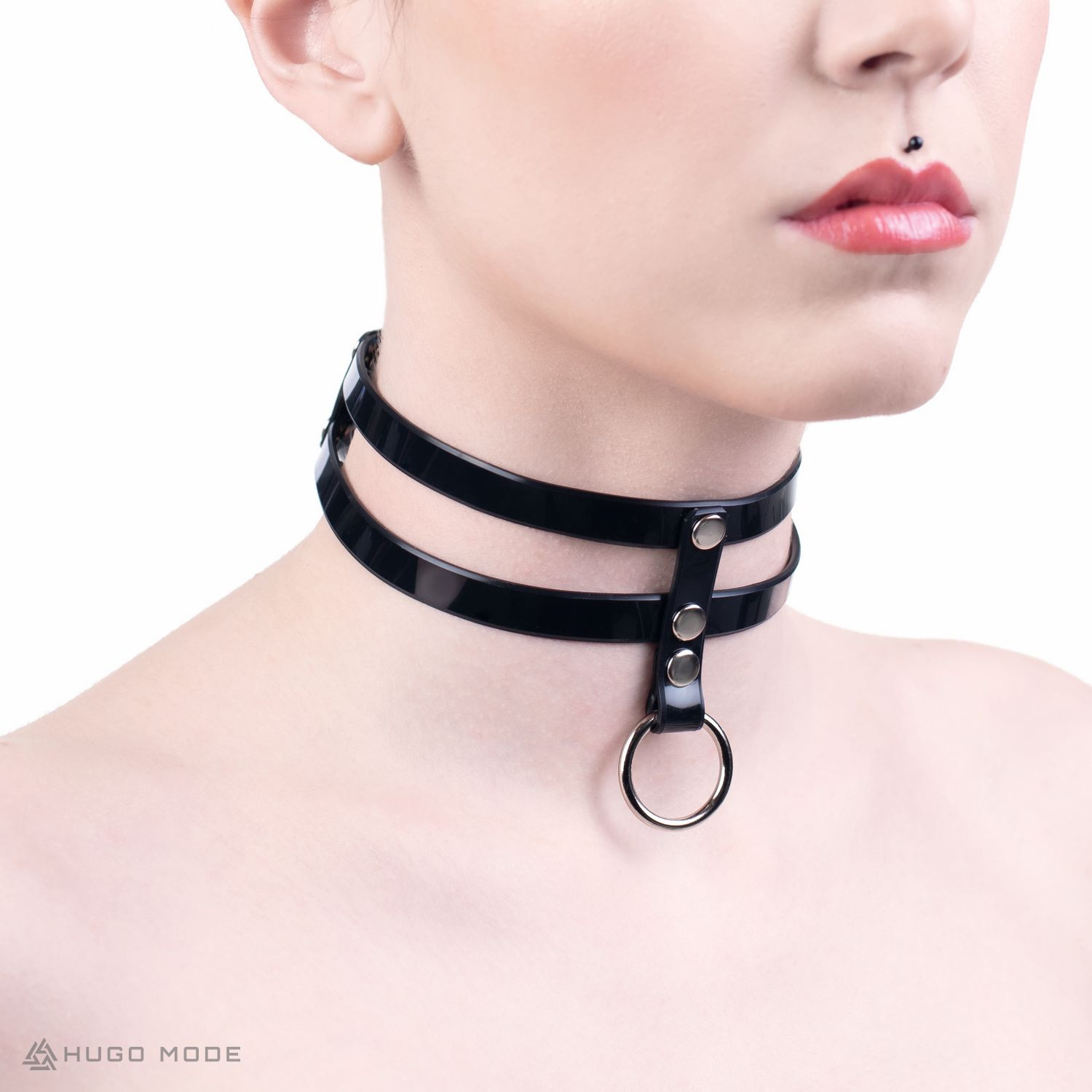 A choker necklace from thin PVC stripes.